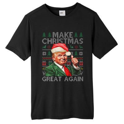 Make Christmas Great Again Funny Trump Xmas Snow Pajama Ugly Tall Fusion ChromaSoft Performance T-Shirt