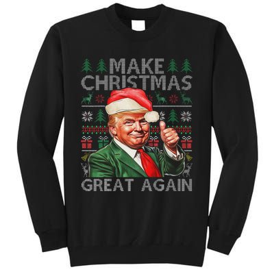 Make Christmas Great Again Funny Trump Xmas Snow Pajama Ugly Tall Sweatshirt