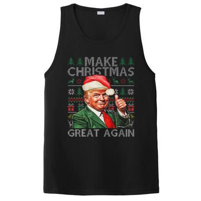 Make Christmas Great Again Funny Trump Xmas Snow Pajama Ugly PosiCharge Competitor Tank