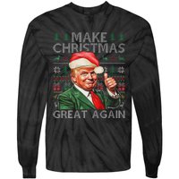 Make Christmas Great Again Funny Trump Xmas Snow Pajama Ugly Tie-Dye Long Sleeve Shirt