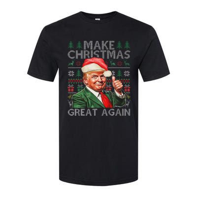 Make Christmas Great Again Funny Trump Xmas Snow Pajama Ugly Softstyle CVC T-Shirt