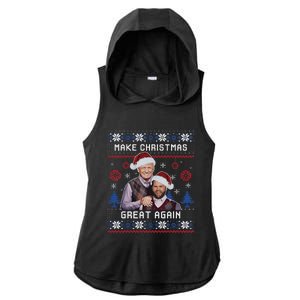 Make Christmas Great Again Trump Vance Ladies PosiCharge Tri-Blend Wicking Draft Hoodie Tank