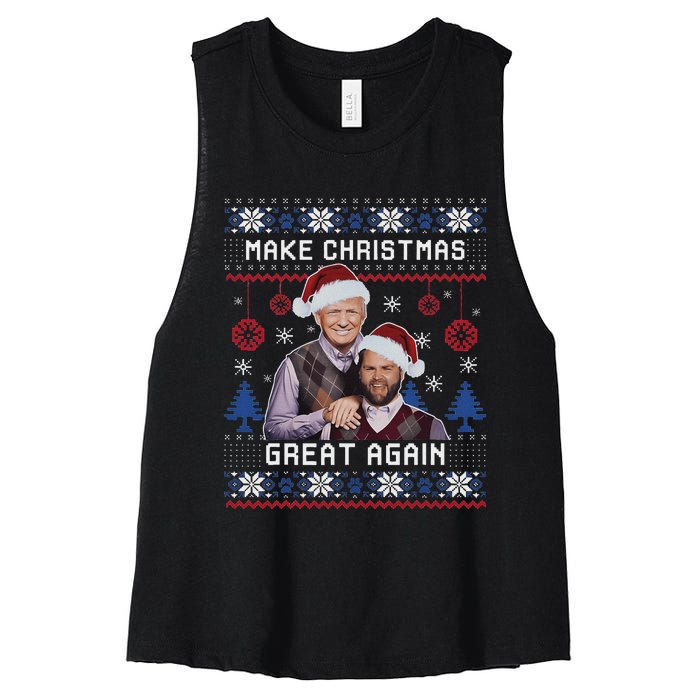 Make Christmas Great Again Trump Vance Women's Racerback Cropped Tank