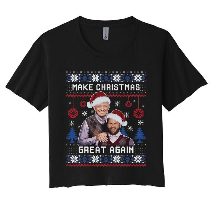 Make Christmas Great Again Trump Vance Women's Crop Top Tee