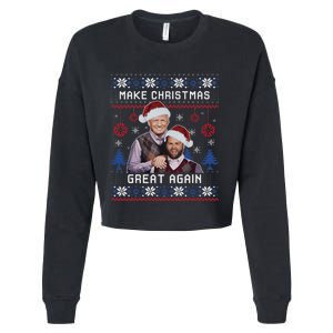 Make Christmas Great Again Trump Vance Cropped Pullover Crew