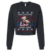 Make Christmas Great Again Trump Vance Cropped Pullover Crew