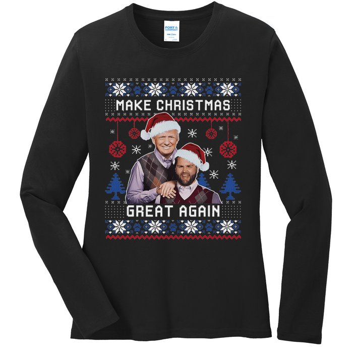 Make Christmas Great Again Trump Vance Ladies Long Sleeve Shirt