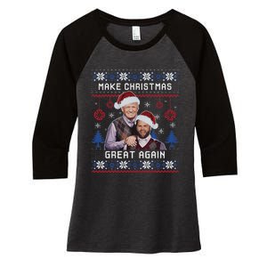 Make Christmas Great Again Trump Vance Women's Tri-Blend 3/4-Sleeve Raglan Shirt