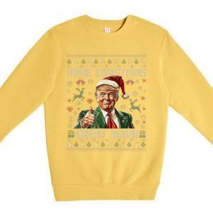 Make Christmas Great Again Funny Santa Trump 2024 Xmas Premium Crewneck Sweatshirt