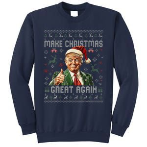 Make Christmas Great Again Funny Santa Trump 2024 Xmas Sweatshirt