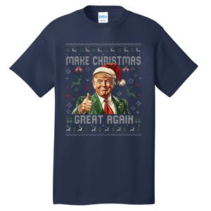 Make Christmas Great Again Funny Santa Trump 2024 Xmas Tall T-Shirt