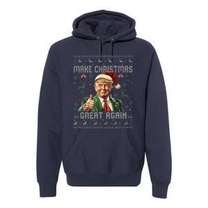 Make Christmas Great Again Funny Santa Trump 2024 Xmas Premium Hoodie