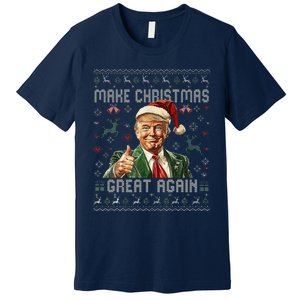 Make Christmas Great Again Funny Santa Trump 2024 Xmas Premium T-Shirt