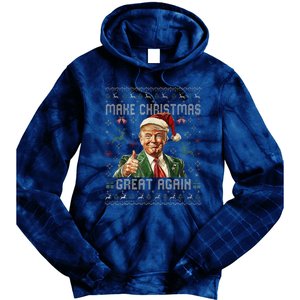 Make Christmas Great Again Funny Santa Trump 2024 Xmas Tie Dye Hoodie