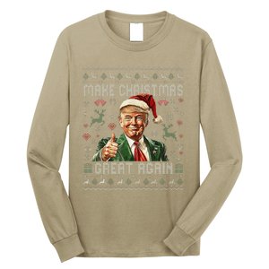 Make Christmas Great Again Funny Santa Trump 2024 Xmas Long Sleeve Shirt