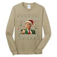 Make Christmas Great Again Funny Santa Trump 2024 Xmas Tall Long Sleeve T-Shirt