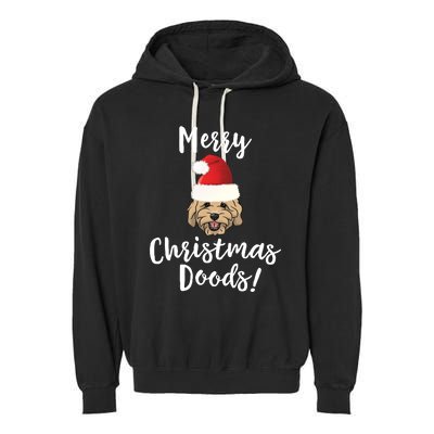 Merry Christmas Goldendoodle Funny Dog Gift Garment-Dyed Fleece Hoodie