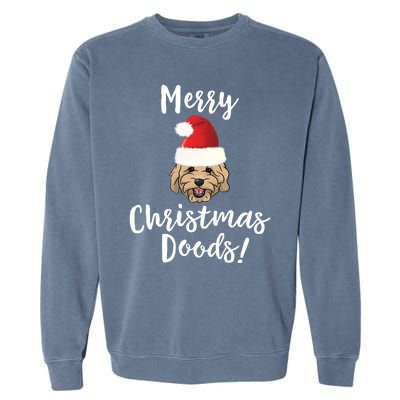 Merry Christmas Goldendoodle Funny Dog Gift Garment-Dyed Sweatshirt