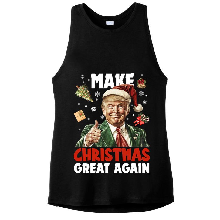 Make Christmas Great Again Pro Donald Trump Holiday Ladies PosiCharge Tri-Blend Wicking Tank