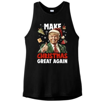 Make Christmas Great Again Pro Donald Trump Holiday Ladies PosiCharge Tri-Blend Wicking Tank