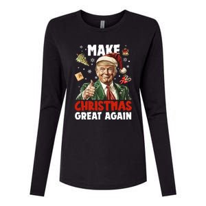 Make Christmas Great Again Pro Donald Trump Holiday Womens Cotton Relaxed Long Sleeve T-Shirt