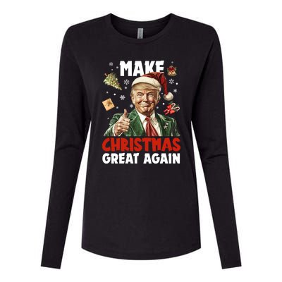 Make Christmas Great Again Pro Donald Trump Holiday Womens Cotton Relaxed Long Sleeve T-Shirt