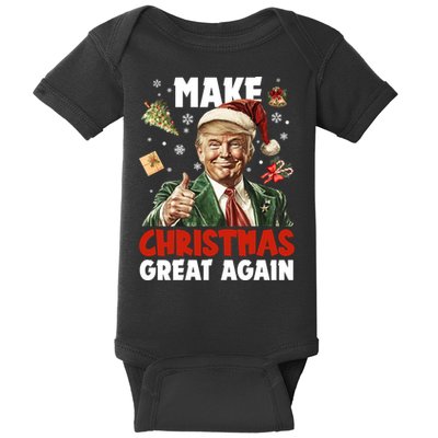 Make Christmas Great Again Pro Donald Trump Holiday Baby Bodysuit