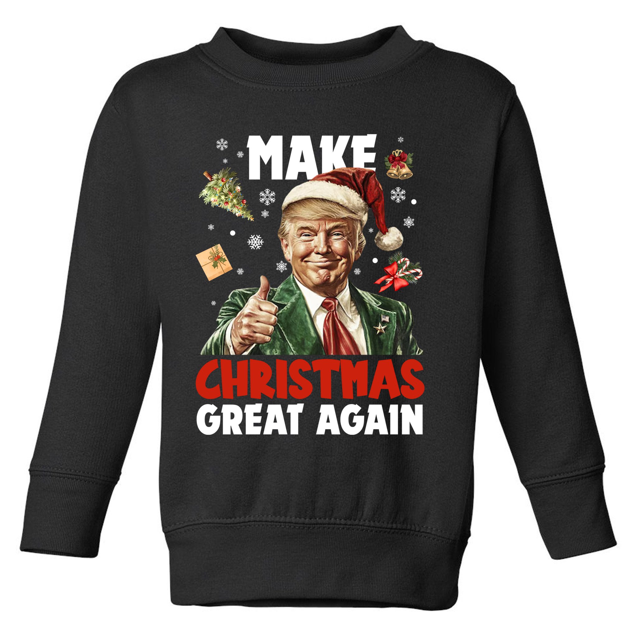 Make Christmas Great Again Pro Donald Trump Holiday Toddler Sweatshirt