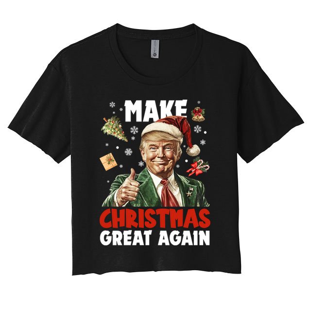Make Christmas Great Again Pro Donald Trump Holiday Crop Top