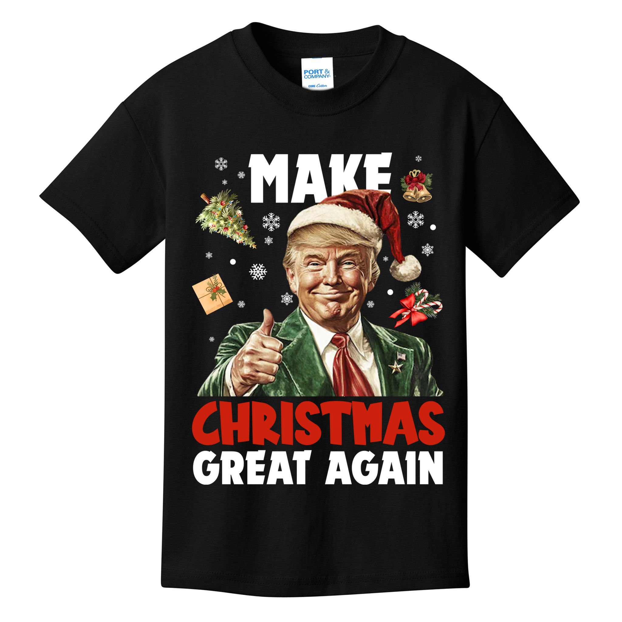 Make Christmas Great Again Pro Donald Trump Holiday Kids T-Shirt