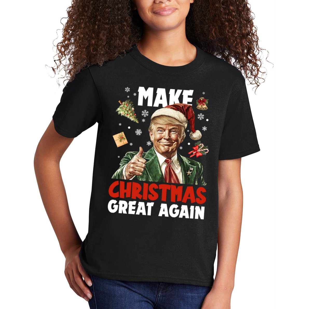 Make Christmas Great Again Pro Donald Trump Holiday Kids T-Shirt
