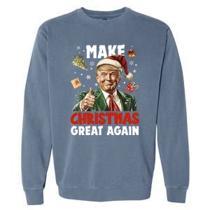 Make Christmas Great Again Pro Donald Trump Holiday Garment-Dyed Sweatshirt