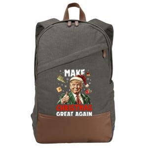 Make Christmas Great Again Pro Donald Trump Holiday Cotton Canvas Backpack