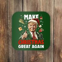 Make Christmas Great Again Pro Donald Trump Holiday Coaster