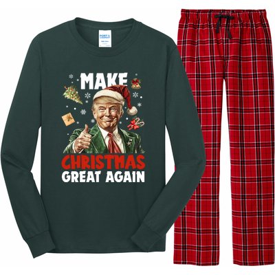 Make Christmas Great Again Pro Donald Trump Holiday Long Sleeve Pajama Set