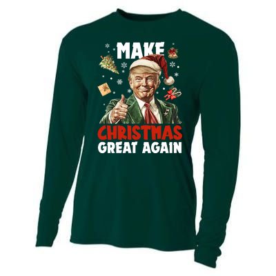 Make Christmas Great Again Pro Donald Trump Holiday Cooling Performance Long Sleeve Crew