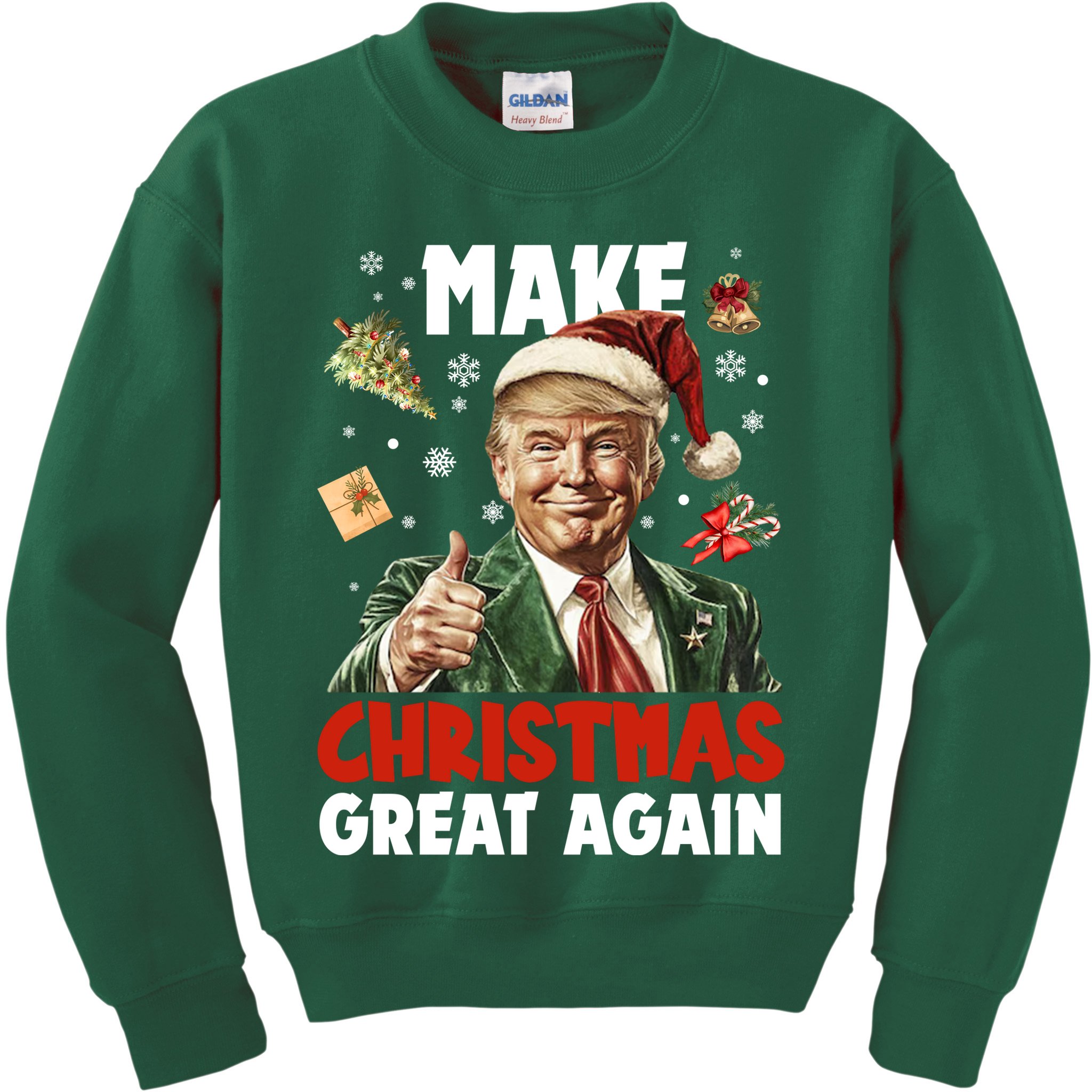 Make Christmas Great Again Pro Donald Trump Holiday Kids Sweatshirt
