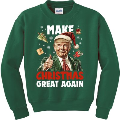 Make Christmas Great Again Pro Donald Trump Holiday Kids Sweatshirt