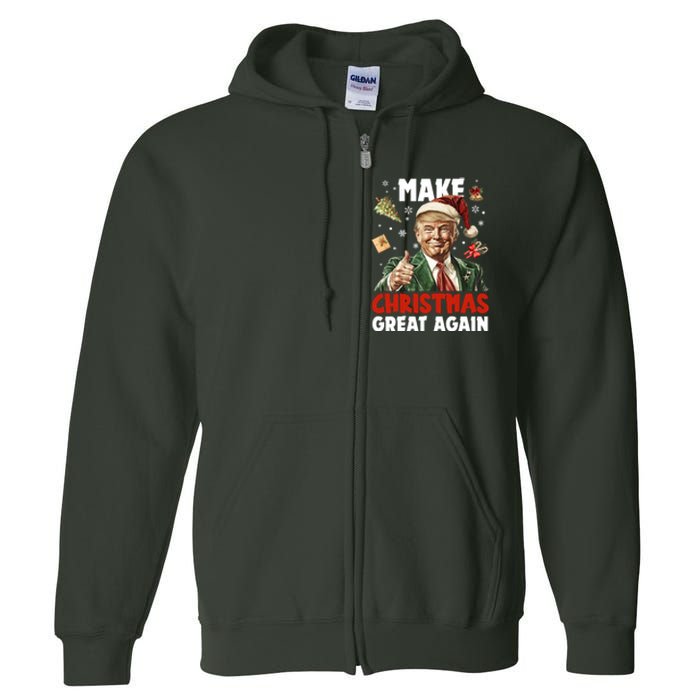 Make Christmas Great Again Pro Donald Trump Holiday Full Zip Hoodie