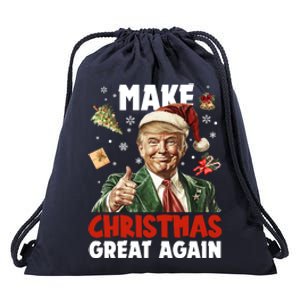 Make Christmas Great Again Pro Donald Trump Holiday Drawstring Bag