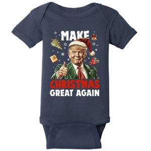 Make Christmas Great Again Pro Donald Trump Holiday Baby Bodysuit