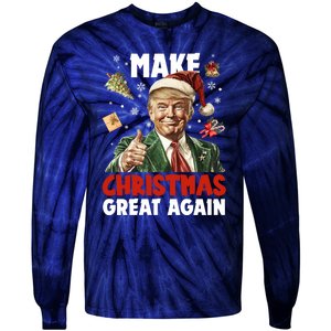 Make Christmas Great Again Pro Donald Trump Holiday Tie-Dye Long Sleeve Shirt