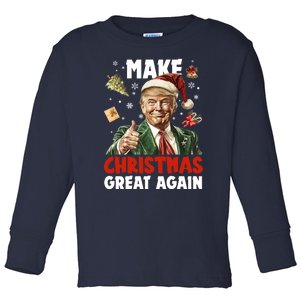 Make Christmas Great Again Pro Donald Trump Holiday Toddler Long Sleeve Shirt