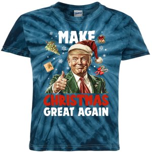 Make Christmas Great Again Pro Donald Trump Holiday Kids Tie-Dye T-Shirt