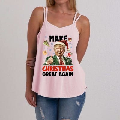 Make Christmas Great Again Pro Donald Trump Holiday Women's Strappy Tank