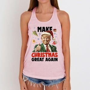 Make Christmas Great Again Pro Donald Trump Holiday Women's Knotted Racerback Tank