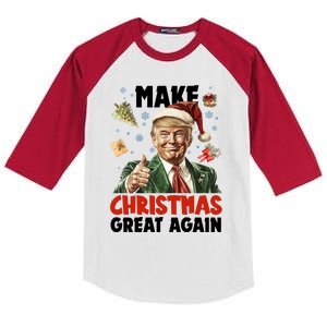 Make Christmas Great Again Pro Donald Trump Holiday Kids Colorblock Raglan Jersey