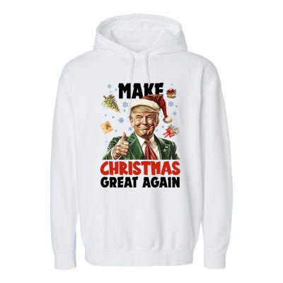 Make Christmas Great Again Pro Donald Trump Holiday Garment-Dyed Fleece Hoodie