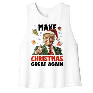 Make Christmas Great Again Pro Donald Trump Holiday Women's Racerback Cropped Tank