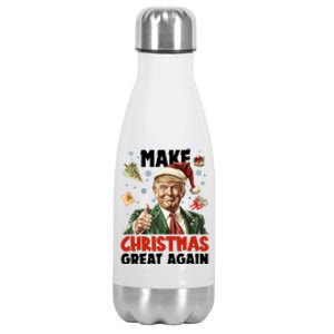 Make Christmas Great Again Pro Donald Trump Holiday Stainless Steel Insulated Water Bottle